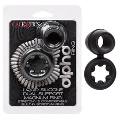 ALPHA LIQUID SILICONE DUAL MAGNUM RING - BLACK