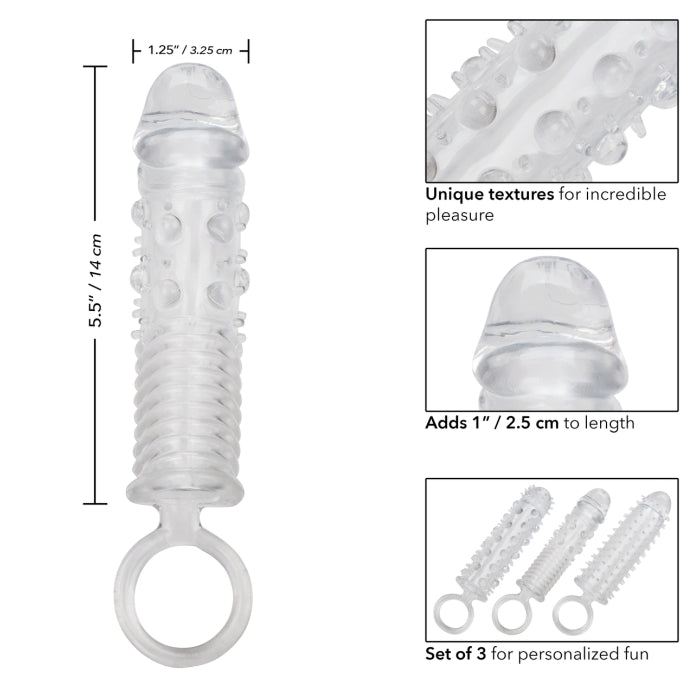 3 PIECE TEXTURED EXTENSION SET - CLEAR