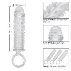3 PIECE TEXTURED EXTENSION SET - CLEAR