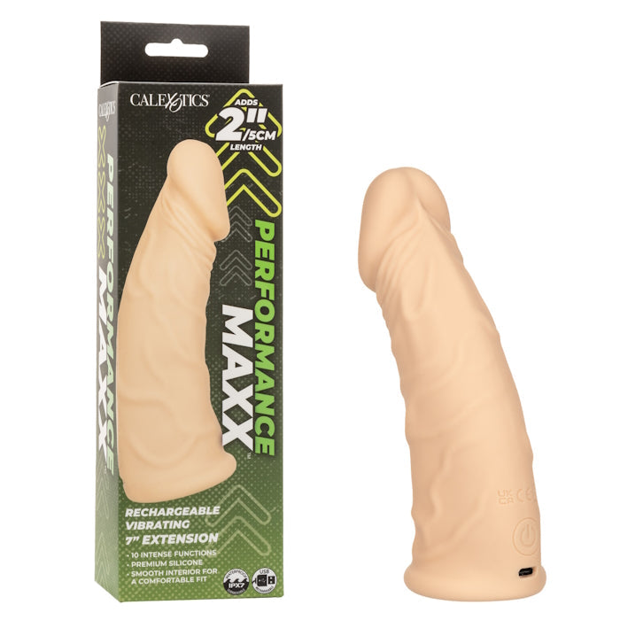 PERFORMANCE MAXX RECHARGEABLE VIBRATING EXTENSION 7" - IVORY