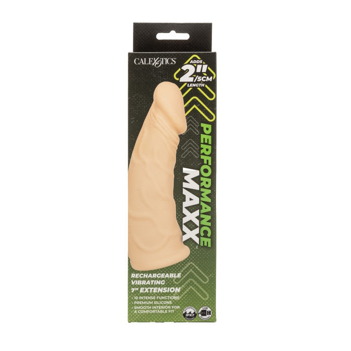 PERFORMANCE MAXX RECHARGEABLE VIBRATING EXTENSION 7" - IVORY