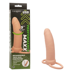 PERFORMANCE MAXX RECHARGEABLE THICK DUAL PENETRATOR - IVORY
