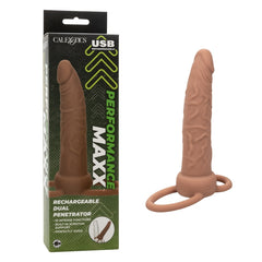PERFORMANCE MAXX RECHARGEABLE DUAL PENETRATOR - BROWN