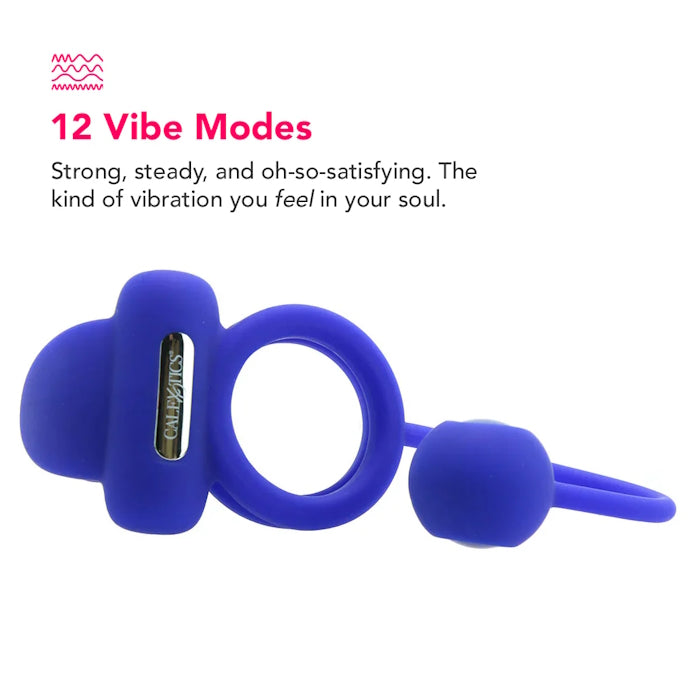 TEASE COCK RING BLUE SLCNE RCHRGBLE DUAL ROCKIN' RING