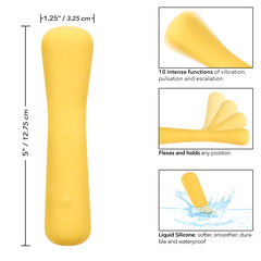 VIBE WAND 5" YELLOW 10X BOUNDLESS MINI FLEXIWAND