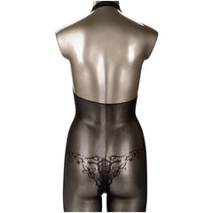 SCANDAL HALTER LACE BODYSUIT - BLACK