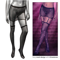 GARTER SKIRT W/ THIGH HIGHS BLACK RADIANCE ONE PIECE