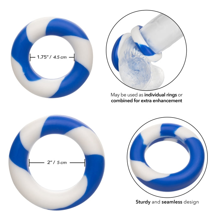 COCK RING BLUE-WHITE ADMIRAL 2 SET