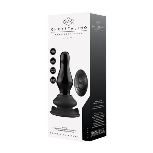 MISSY GLASS VIBE W/ SUCTION CUP & REMOTE 10X - BLACK