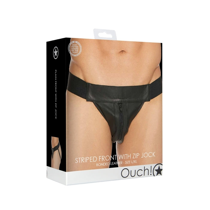 PLAIN FRONT WITH ZIP JOCK - L/XL - BLACK