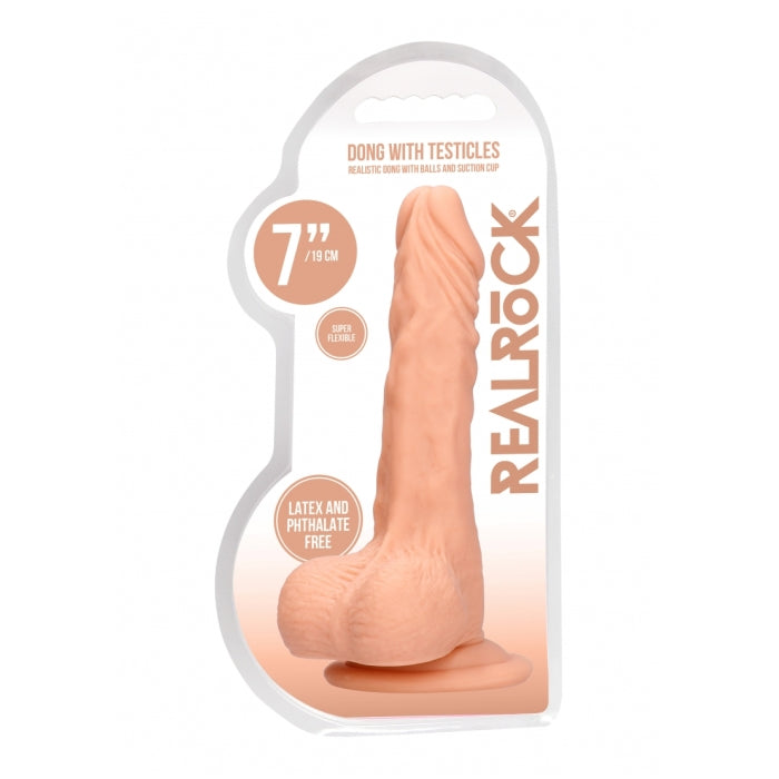 DONG WITH TESTICLES 7IN / 17 CM - FLESH