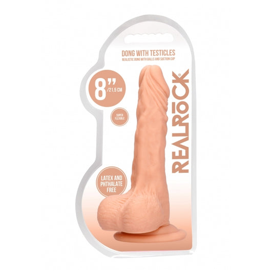 DONG WITH TESTICLES 8IN / 20 CM - FLESH