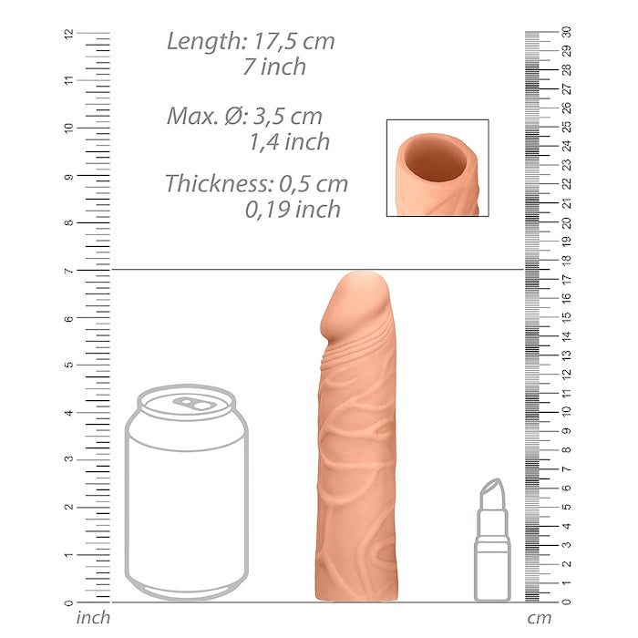 REALISTIC PENIS SLEEVE 7" / 17 CM VANILLA