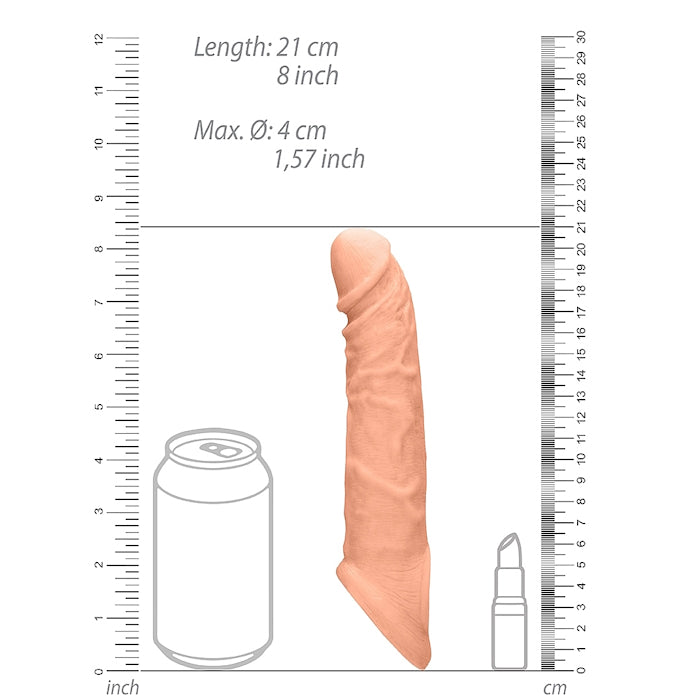 REALISTIC PENIS SLEEVE 8" / 20 CM VANILLA