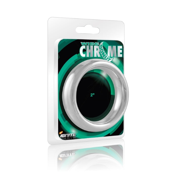 WIDE CHROME DONUT COCK RING - 2.00IN