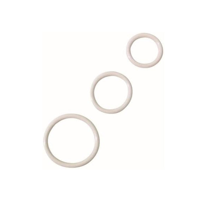 WHITE RUBBER RING COCK RING 3PC SET