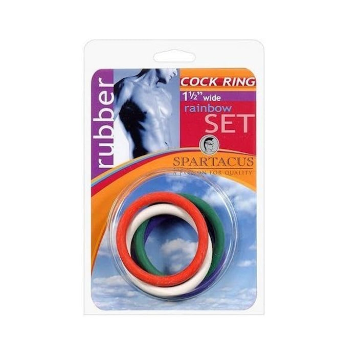 MULTI RUBBER RING 1.5" COCK RING 5PC SET
