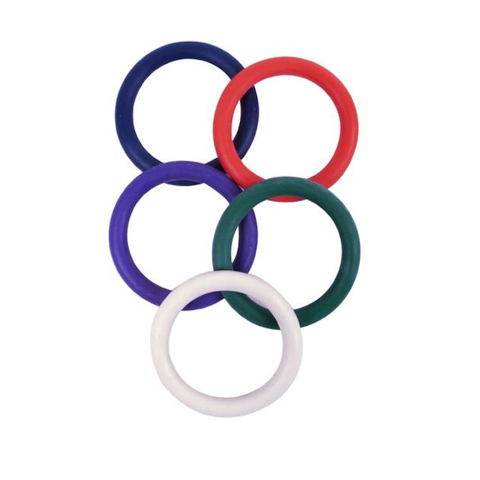 MULTI RUBBER RING 1.5" COCK RING 5PC SET