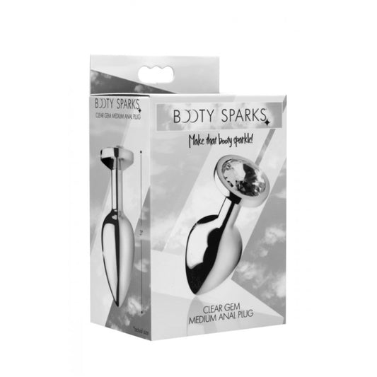 BS CLEAR GEM MEDIUM ANAL PLUG - CLEAR