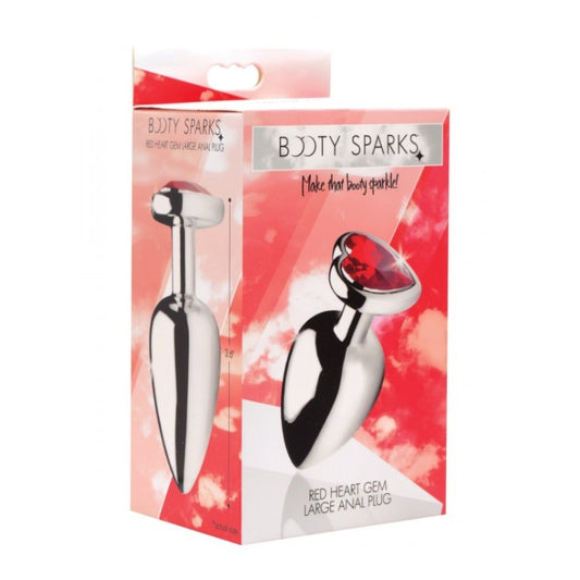 BS RED HEART GEM LARGE ANAL PLUG - RED