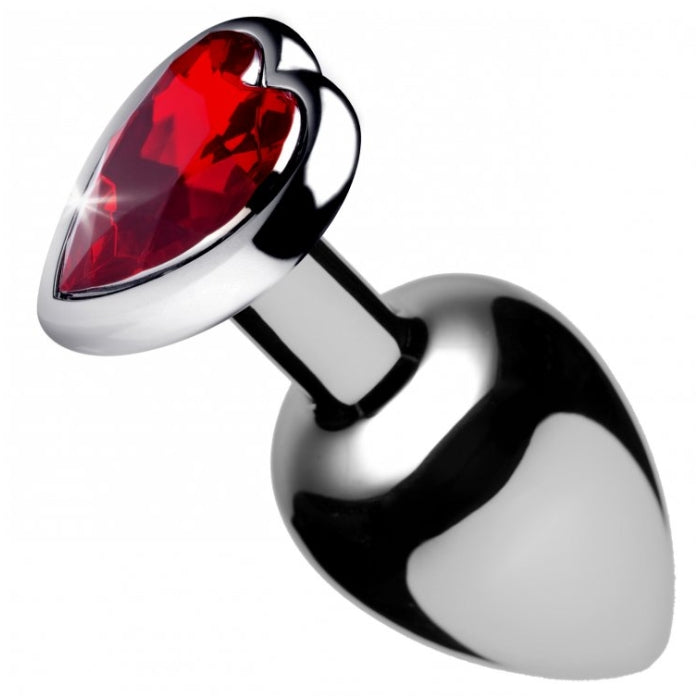 BS RED HEART GEM MEDIUM ANAL PLUG - RED