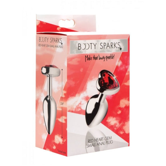 BS RED HEART GEM SMALL ANAL PLUG - CLEAR