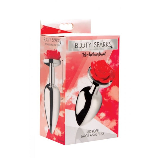BS RED ROSE ANAL PLUG - LARGE 4"