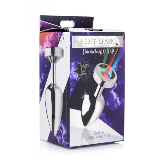 LIGHT UP LARGE ANAL PLUG - SILVER