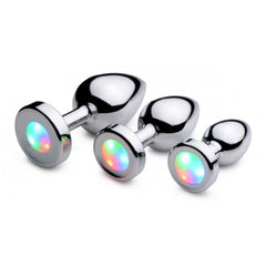 LIGHT UP LARGE ANAL PLUG - SILVER