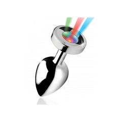 LIGHT UP LARGE ANAL PLUG - SILVER