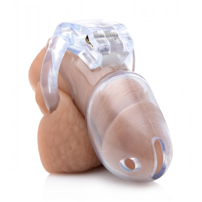 MS CLEAR CAPTOR CHASTITY CAGE WITH KEYS - LARGE