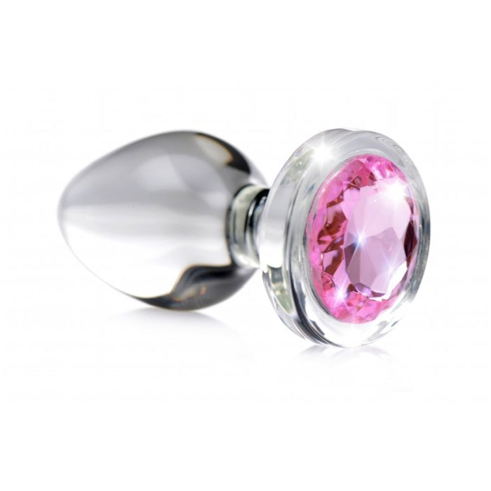 BS PINK GEM GLASS ANAL PLUG - MEDIUM