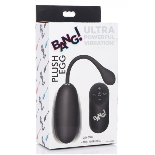 REMOTE CONTROL 28X SILICONE PLUSH EGG - BLACK