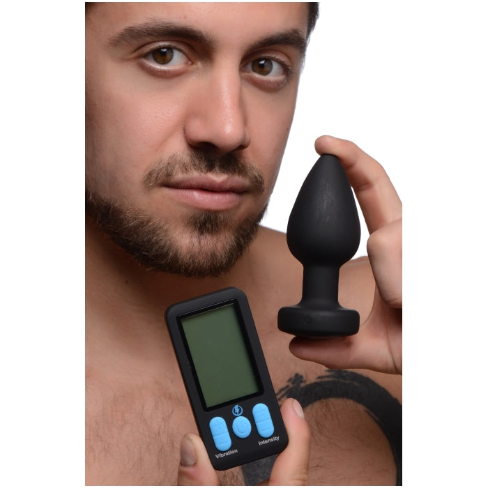 E-STIM PRO SILICONE VIBRATING ANAL PLUG W/ REMOTE
