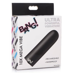 BG 10X MEGA VIBE - BLACK - RECHARGEABLE - 3.5"