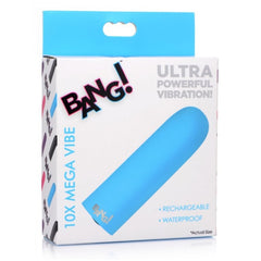 BG 10X MEGA VIBE - BLUE - RECHARGEABLE - 3.5"