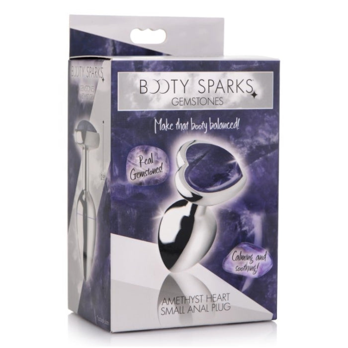 BS GEMSTONES AMETHYST HEART - SMALL ANAL PLUG