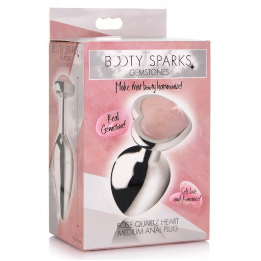 BS GEMSTONES ROSE QUARTZ HEART - MEDIUM ANAL PLUG