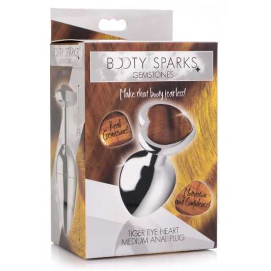 BS GEMSTONES TIGER EYE HEART - MEDIUM ANAL PLUG