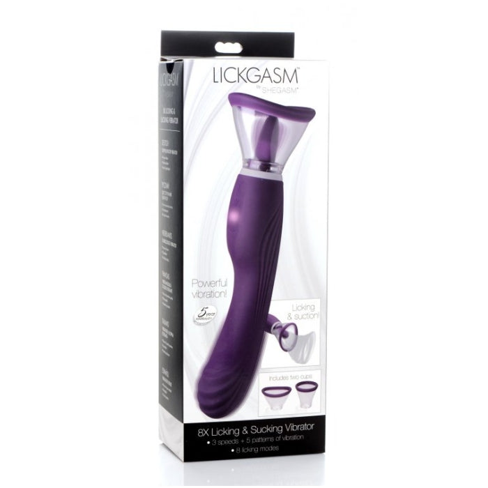 SH LICKGASM 8X LICKING & SUCKING VIBRATOR 9.5"