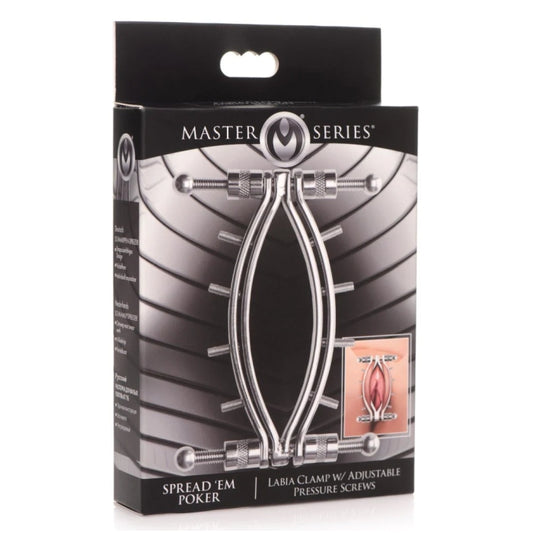 MS SPREAD 'EM POKER LABIA CLAMP W/ADJUSTABLE PRESS SCR