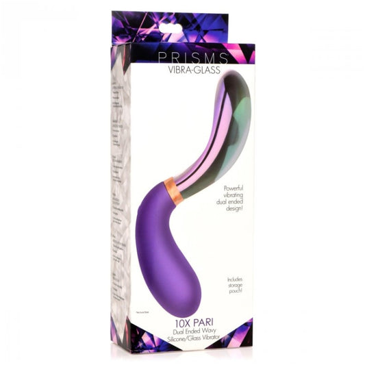 PR VIBRA-GLASS 10X PARI DUAL ENDED WAVY SILI/GLASS V