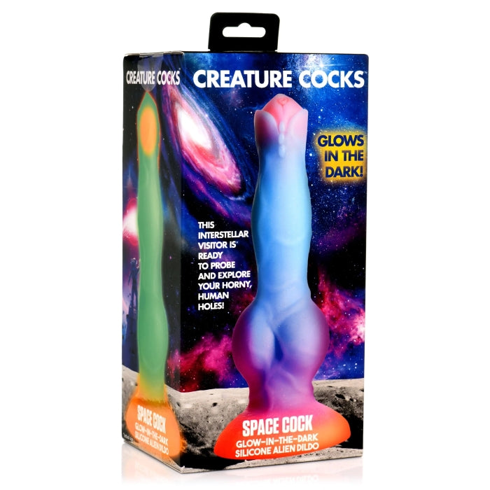 CC SPACE COCK GLOW-IN-THE-DARK SILICONE ALIEN DILDO