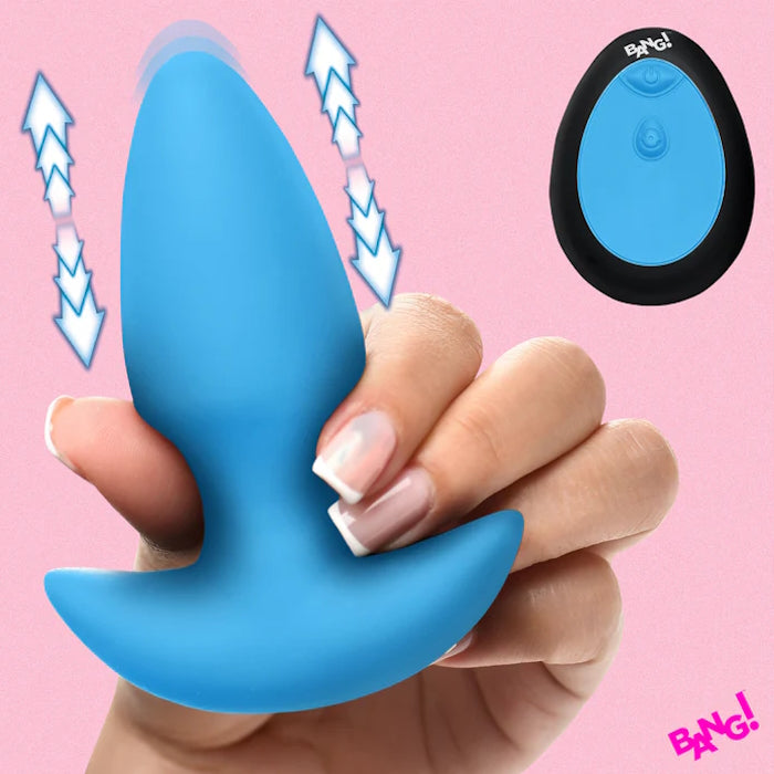 THRUSTING BUTT PLUG VIBE BLUE SILICONE