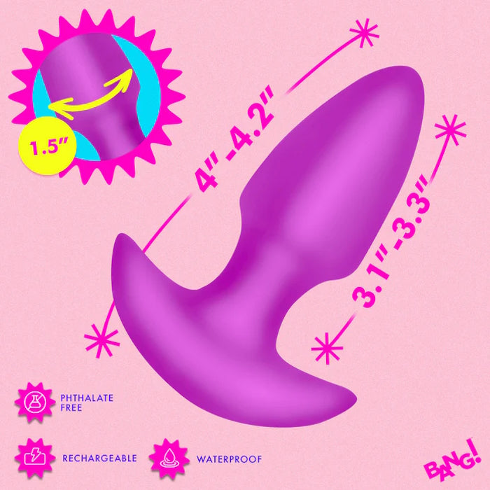 THRUSTING BUTT PLUG VIBE PURPLE SILICONE