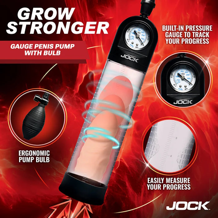 GAUGE PENIS PUMP W/ BULB PUMP UP