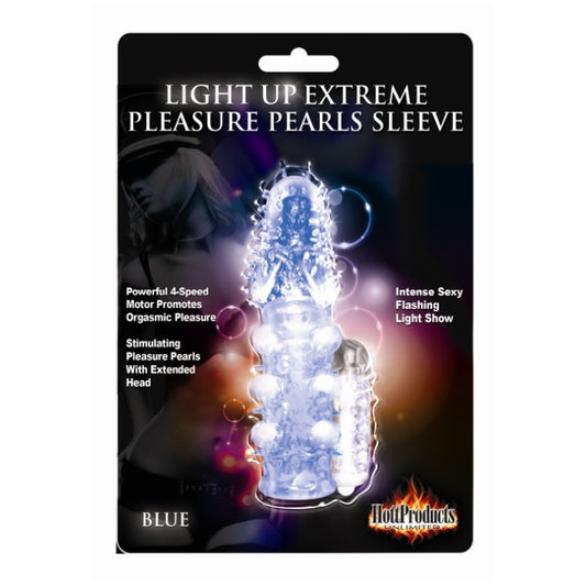 LIGHT UP EXTERME PLEASURE PEARLS SLEEVE - BLUE