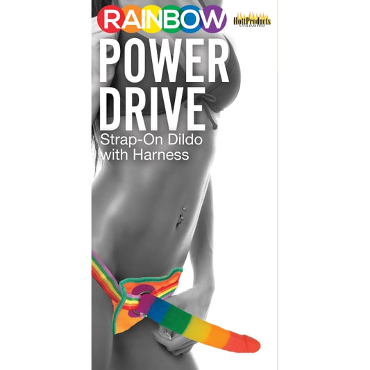 RAINBOW POWER DRIVE STRAP-ON DILDO WITH HARNESS