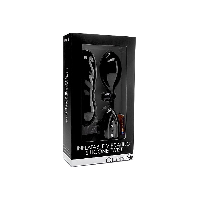 **SPECIAL** INFLATABLE VIBRATING SILICONE TWIST - BLACK
