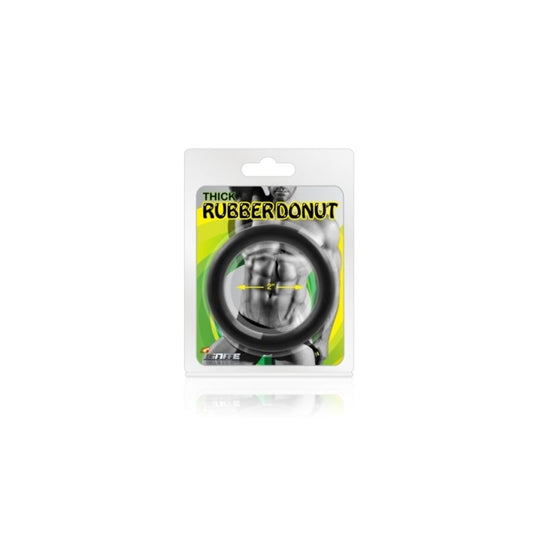 RUBBER DONUT COCK RING-2.0IN BLACK (SI-95038)